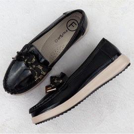 Mocasines de cuero barnizado con un arco negro Filippo DP6457 3