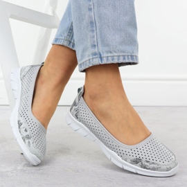 Ballerinas de cuero Openwork Comfort Grey Vinceza 95323 gris 4