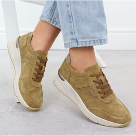 Zapatillas de cuero en cuñas camel sergio leone sp104 beige 4