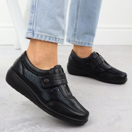 Los cómodos zapatos de mujer con velcro negro unisoft 9022 5