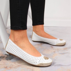 Rieker W RKR516 bailarinas caladas blanco dorado 28