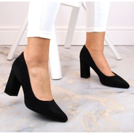 Zapatos de tacón en el poste de gamuza Sergio Leone W SK316A negro 14