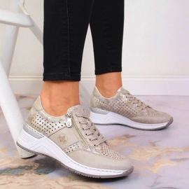 Zapatillas cuña Rieker W N4327-80 beige 12