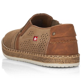 Zapatos de piel calados Rieker M RKR503A, beige 23