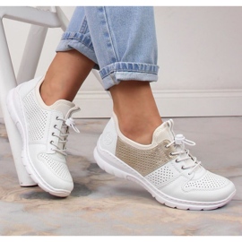 Zapatos cómodos Rieker W L3254-80 blanco 27