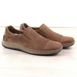 Zapatos de piel calados Rieker M RKR198A marrón 19