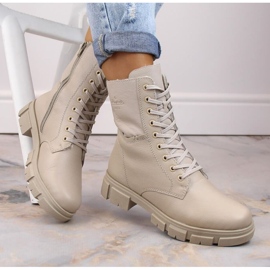 Botas cómodas de piel con aislamiento Rieker W RKR613, beige 12