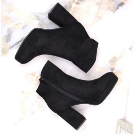 Botines de ante con tacón alto y plataforma, aislantes M.Daszyński W SAN24A, negro 12