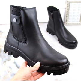 Potocki W WOL186 botines aislantes con bolsillo, negro 7