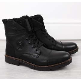 Botas de piel con aislamiento de lana Rieker M RKR296A negro 18