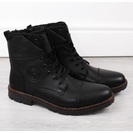Botas de piel con aislamiento de lana Rieker M RKR296A negro 19