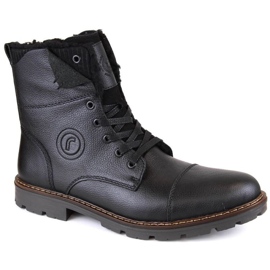 Botas de piel con aislamiento de lana Rieker M RKR296A negro 20