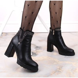 Botines aislantes de tacón alto con remaches, Filippo W PAW495, negro 13
