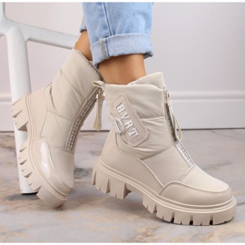 Filippo W PAW498B botas de nieve aislantes con cremallera, beige 9