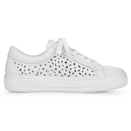 Zapatos cómodos de piel Rieker W RKR641 blanco 31