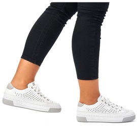 Zapatos Rieker W RKR642 piel calada blanca blanco 31