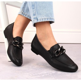 Rieker Zapatos cómodos de piel con cadena Remonte W RKR645, negro 29
