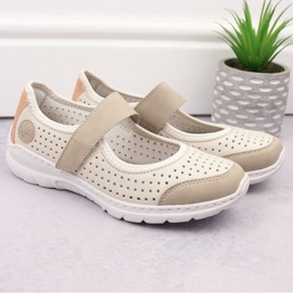 Zapatos cómodos calados Rieker W RKR575A, beige 31