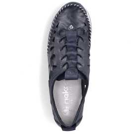 Zapatos de piel calados Rieker W RKR652, azul marino 42