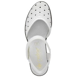 Sandalias cómodas de piel Rieker W RKR650 blanco 24