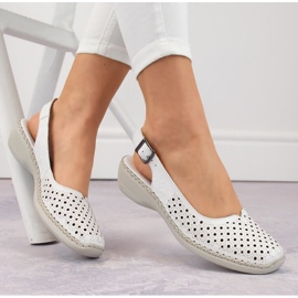 Sandalias cómodas de piel Rieker W RKR665 blanco 29