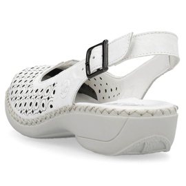 Sandalias cómodas de piel Rieker W RKR665 blanco 33