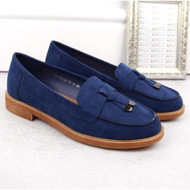 Zapatos tacón bajo Vinceza W JAN281 ante azul 14