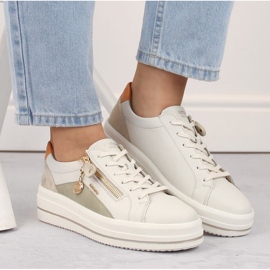 Rieker Zapatos cómodos de piel Remonte W RKR676, beige 26