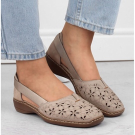 Zapatos cómodos de piel Rieker W RKR442C, beige 31