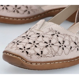 Zapatos cómodos de piel Rieker W RKR442C, beige 36