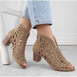 M.Daszyński W SAN32B Botines de ante, beige 8