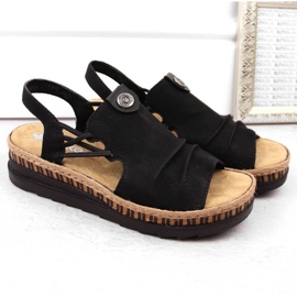 Sandalias cómodas Rieker W RKR677 negro 12