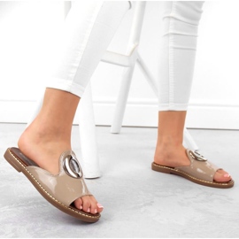 M.Daszyński W SAN34 pantuflas de charol beige 13