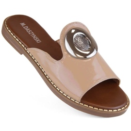 M.Daszyński W SAN34 pantuflas de charol beige 14