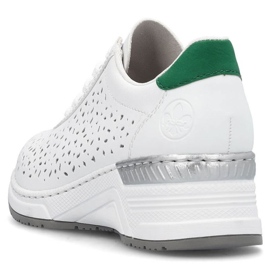 Zapatos cómodos de piel Rieker W RKR692 blanco 31