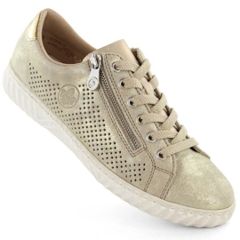 Zapatos cómodos de piel Rieker W RKR694, beige 27