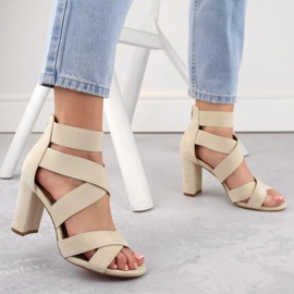 EVento W EVE443B sandalias de tacón beige 9