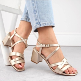 Sandalias tacón Sergio Leone W SK437 dorado 10