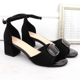 Sandalias de tacón Sergio Leone W SK444A de ante, negro 9