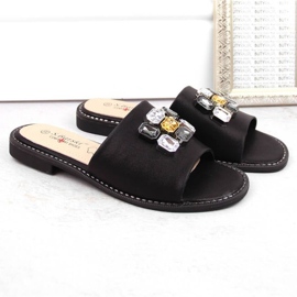 Chanclas con pedrería S.Barski W OLI262A, negro 11