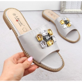 S.Barski W OLI262B chanclas plateadas con circonitas 12