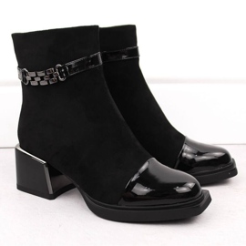 Botines D&amp;A S.Barski con tacón decorativo Colección Premium W MR880-018 OLI269A negro 7