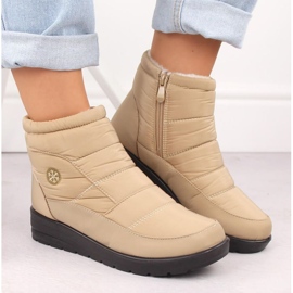 Botas de nieve con cuña para mujer News 5029, beige 12