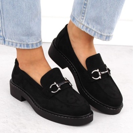 Sergio Leone Sk455a Mocasins Black con un adorno negro 11