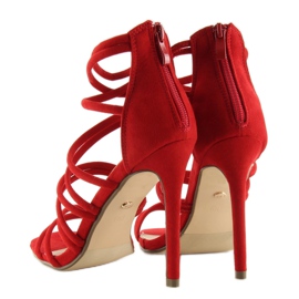 Sandalias rojas con tacón alto LE039 rojo 2