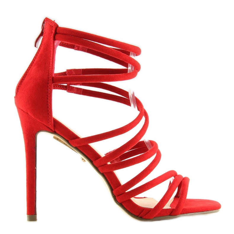 Sandalias rojas con tacón alto LE039 rojo 1 Sandalias rojas con tacón alto LE039 rojo 1