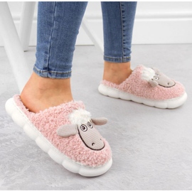 Pantuflas Filippo de piel con oveja W DK6683 PAW577B rosado 13