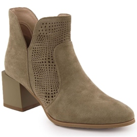 M.Daszyński Botas para mujeres en el poste M. Daszyński San49 beige 11