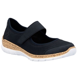 Rieker N42B0-14 Shoes de velcro azul marino 26