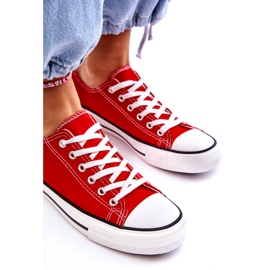 Zapatillas de deporte rojo clásico de mujeres bajas 2